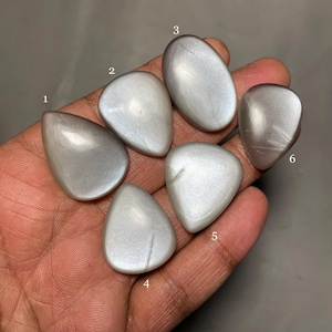 Natural Grey Moonstone Cabochon: Healing Crystal Gemstone