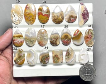 Natural Indonesian Moss Agate Gemstone AAA+ Quality Loose Cabochon Healing Crystal