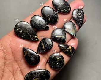 Nuummite Cabochon From Greenland 100% Natural Gemstone Healing Crystal Loose Stone For Jewelry