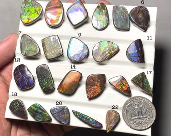 Ammolite Gemstone Cabochon, Loose Ammolite Natural Gemstone For Jewelry