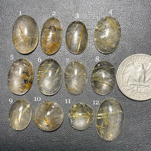 Golden Rutile Quartz Cabochon: AAA Natural Gemstone