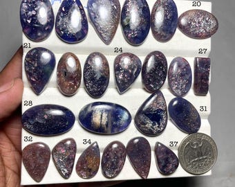 Natural Iolite Sunstone Cabochon: AAA+ Quality Iolite Loose Gemstone Making Jewelry