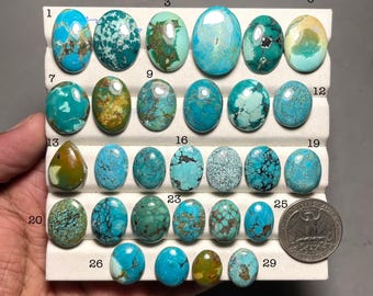 Cabujón de turquesa tibetana natural, piedra preciosa turquesa suelta para hacer joyas.