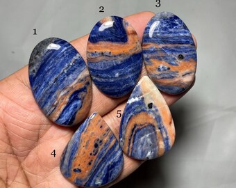 Cabujón de sodalita natural: piedra preciosa suelta para joyería