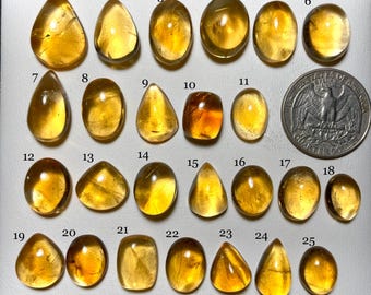 Natural Citrine Cabochon: Loose Quartz Gemstone for Jewelry Making