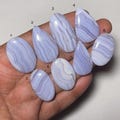 Natural Blue Lace Agate Cabochon: Jewelry Making Stone product logo