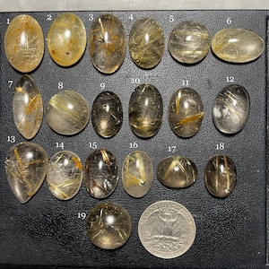 Natural Golden Rutile Quartz Cabochon: Loose Gemstone for Jewelry