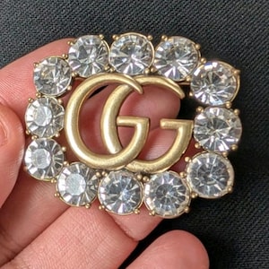 Vintage Gucci crystal golden brooch