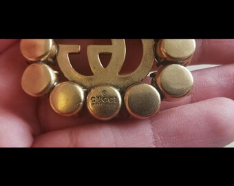 グッチ ゴールド クリスタル GG ブローチ Vintage Gucci Crystal Golden Brooch - Etsy