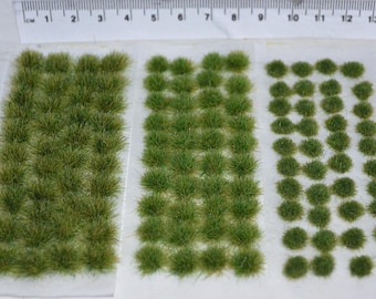120 Static Grass Tufts Mixed size pack Self Adhesive - Wargames Dioramas Miniatures Models Railways Dolls House