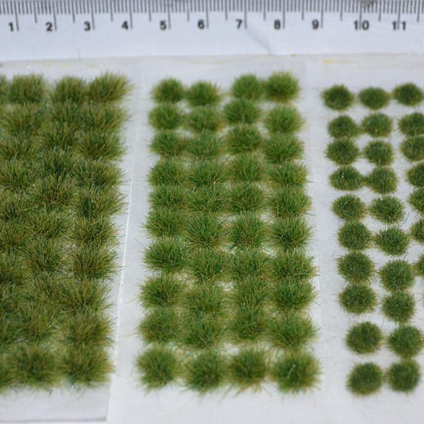 120 Static Grass Tufts Mixed size pack Self Adhesive - Wargames Dioramas Miniatures Models Railways Dolls House