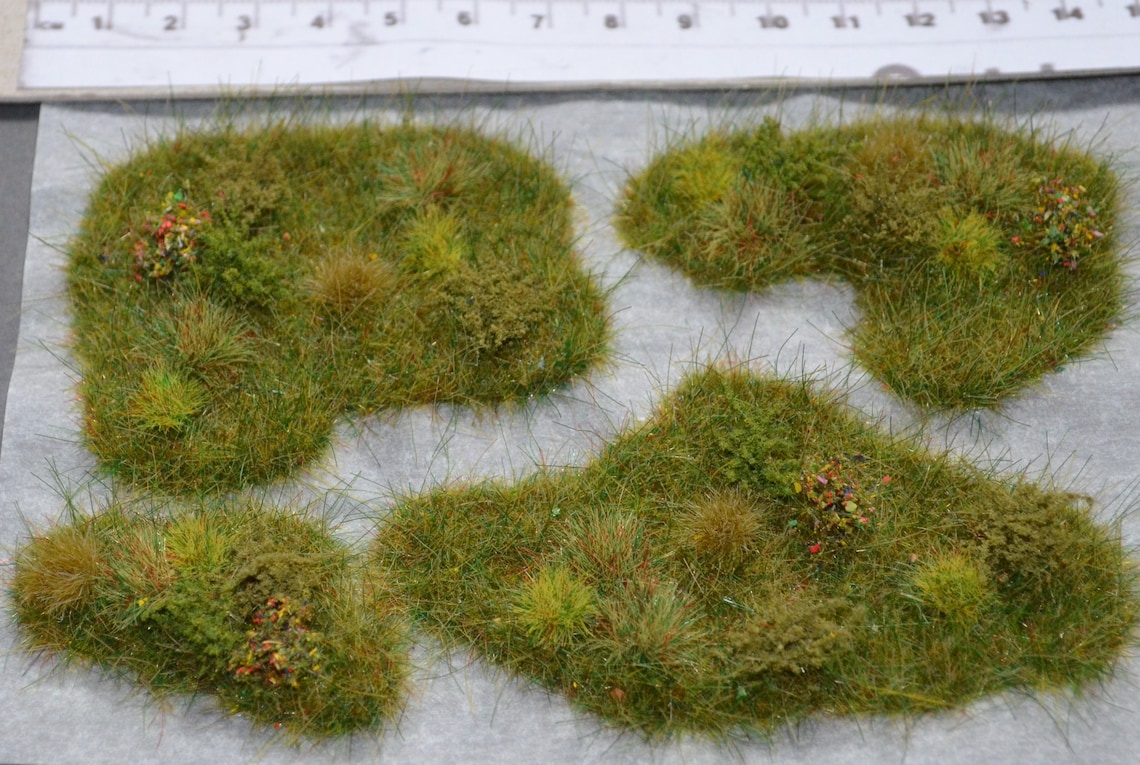 Model Grass Tufts Terrain Elements Self Adhesive - Wargame Basing Model ...