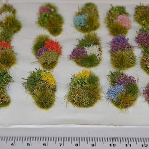 Model flower grass tufts Diorama elements Self Adhesive - Wargame Basing Model Rail