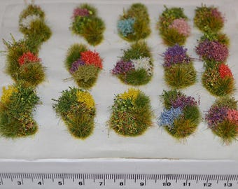 Model flower grass tufts Diorama elements Self Adhesive - Wargame Basing Model Rail