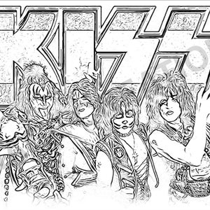 KISS Rock Band SET OF 10 Various Coloring Pages Volume | Etsy