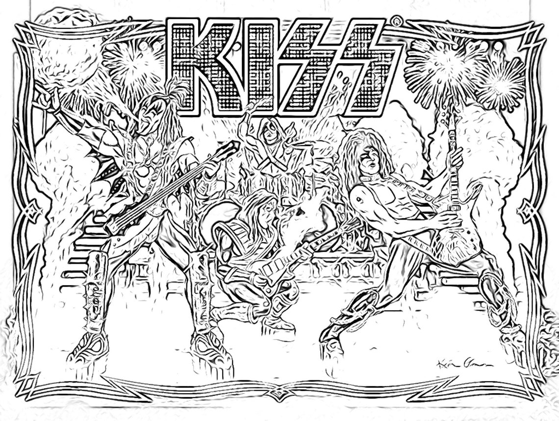 KISS Rock Band SET OF 10 Various Coloring Pages Volume 6 Etsy