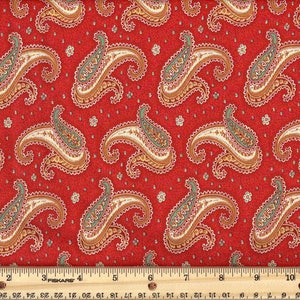 Paisley Dance - Red  100% Cotton Fabric
