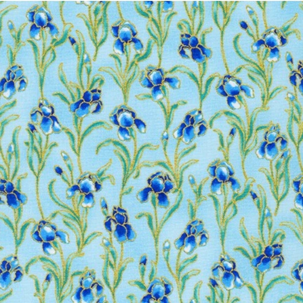 Robert Kaufman Fabric - Peacock Garden Light Blue