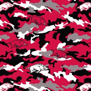 Sykel Arkansas Razorback Red Camo Fabric