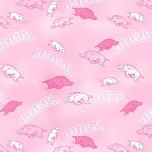 Sykel Arkansas Razorback Pink Hog Fabric