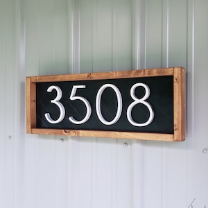 Herringbone House Numbers | Home Number | Mailbox | Address Sign | Horizontal | House Numbers | Apartment Number | Black | White | Gray
