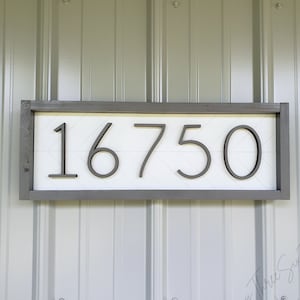 Arrow Pattern House Numbers | Home Number | Mailbox | Address Sign | Horizontal | House Numbers | Apartment Number | White | Gray