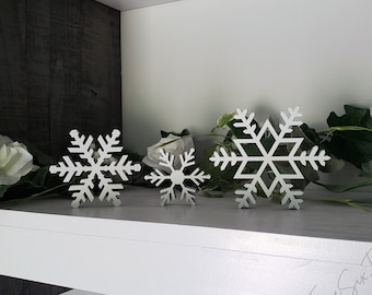 Snowflakes | Wood Snowflakes |  Tiered Tray Winter Decorations | Kitchen Decorations | Christmas Decorations | Indoor Winter Decor | Snow