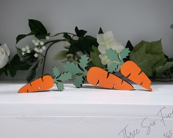 Carrot | Wood Carrots | Tiered Tray Spring Decorations | Indoor Easter Kitchen Decor