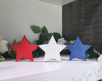 Stars For Summer | Independence Day Decor For Home | Shelf Decorations | Tiered Tray | Mantel | Farmhouse Shiplap | 4th Of July Wood Star