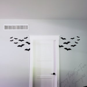 Flying Bats Wood Wall Decor | Halloween Wall Hangings | Halloween Decor | Wall Decorations | Mirror Decorations | Bats | Fall Party | Spooky
