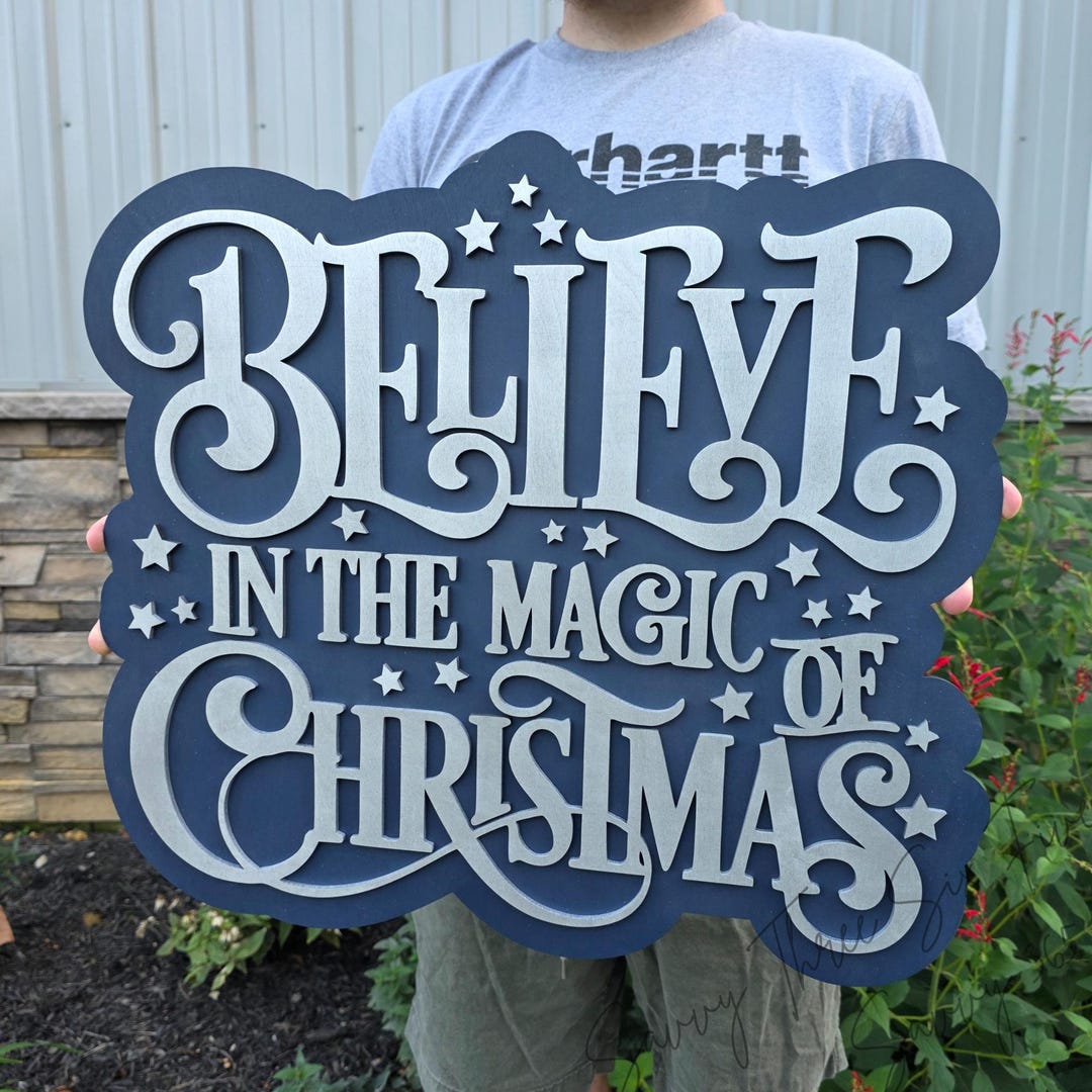 Believe in the Magic of Christmas | Wood Wall Hanging Sign | Custom ...