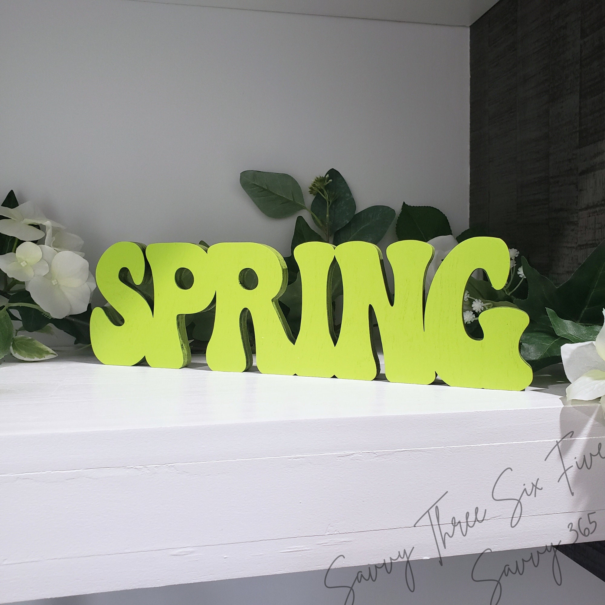 Spring Sign 22 Inch Spring Self Standing Sign | Wood Decorations | Spring Tiered Tray ...
