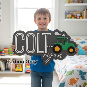 Tractor Large Wood Name Sign | Farm Nursery | Little Farmer Decor ...