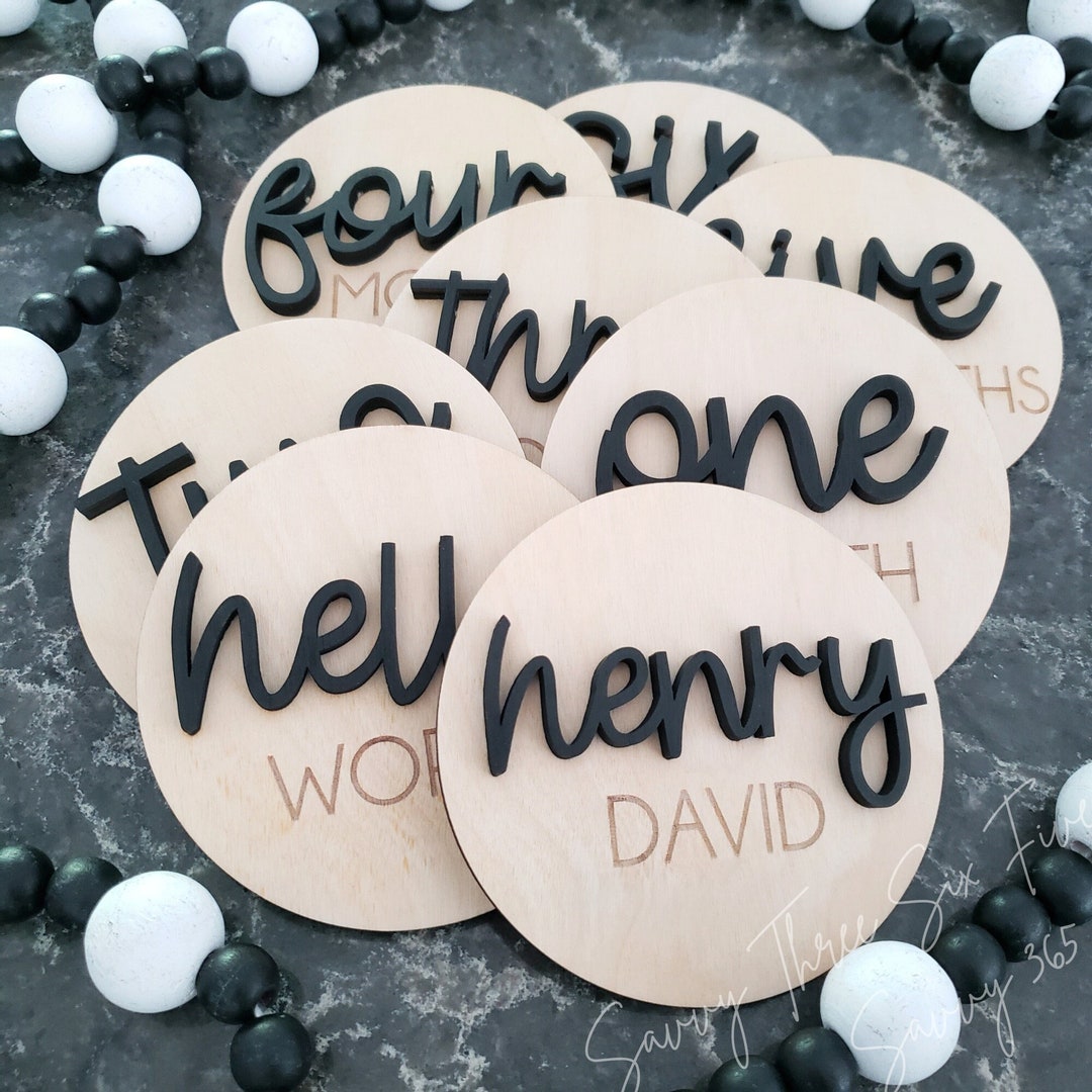 Birth Milestones | Baby Monthly Markers | Birth Nameplate | Milestone ...