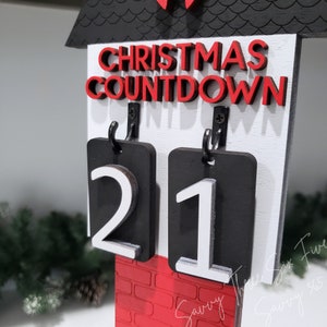 Countdown Tower Christmas Countdown Table Top Tower | Removable Numbers | Wood Mantel ...