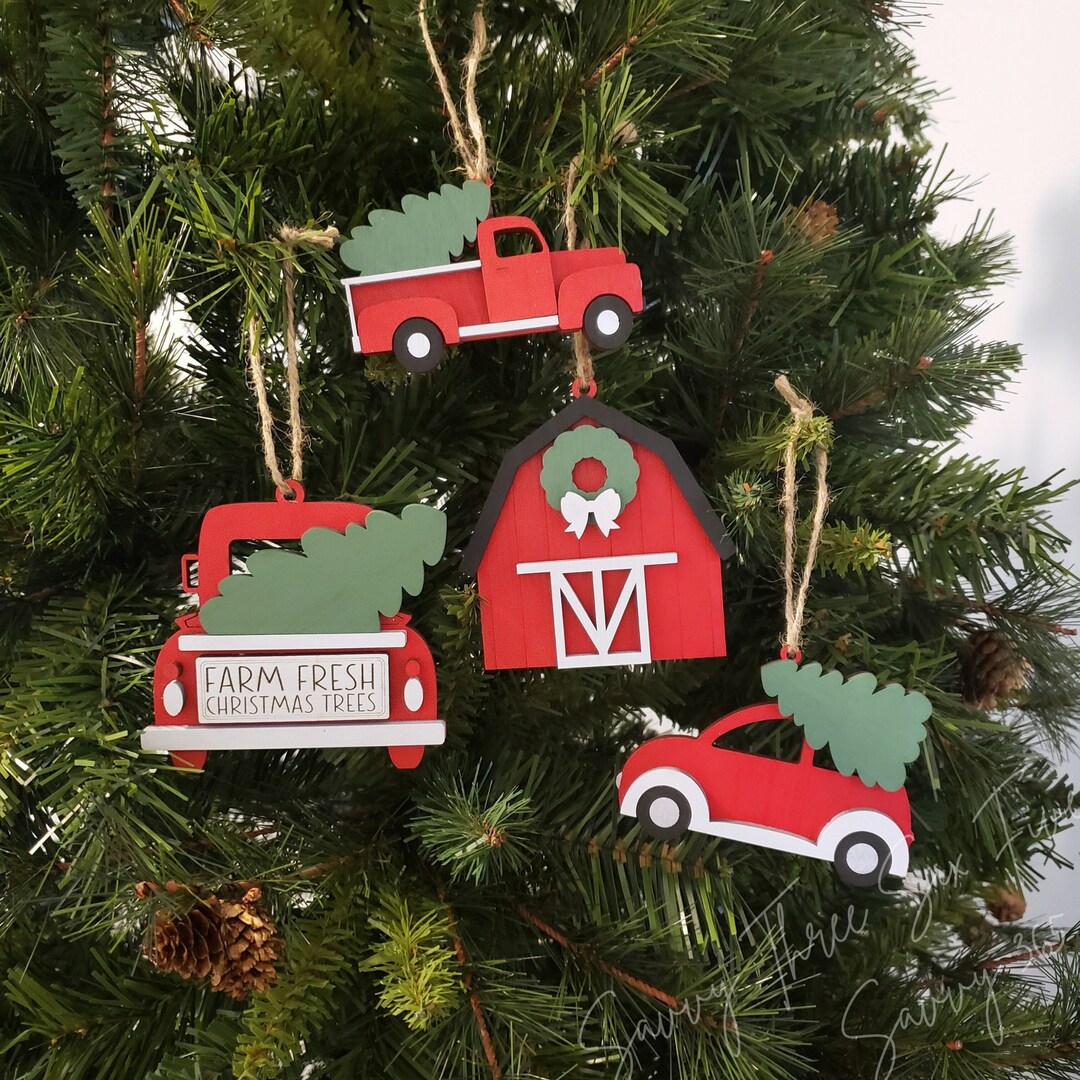 Country Ornaments Little Red Truck Christmas Ornament Farm Fresh