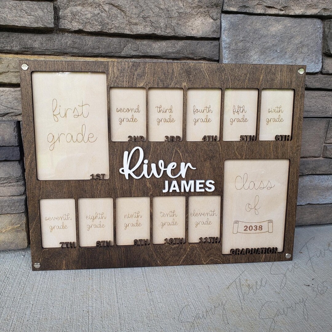 First Grade to Graduation School Picture Frame | Grade School Photo ...
