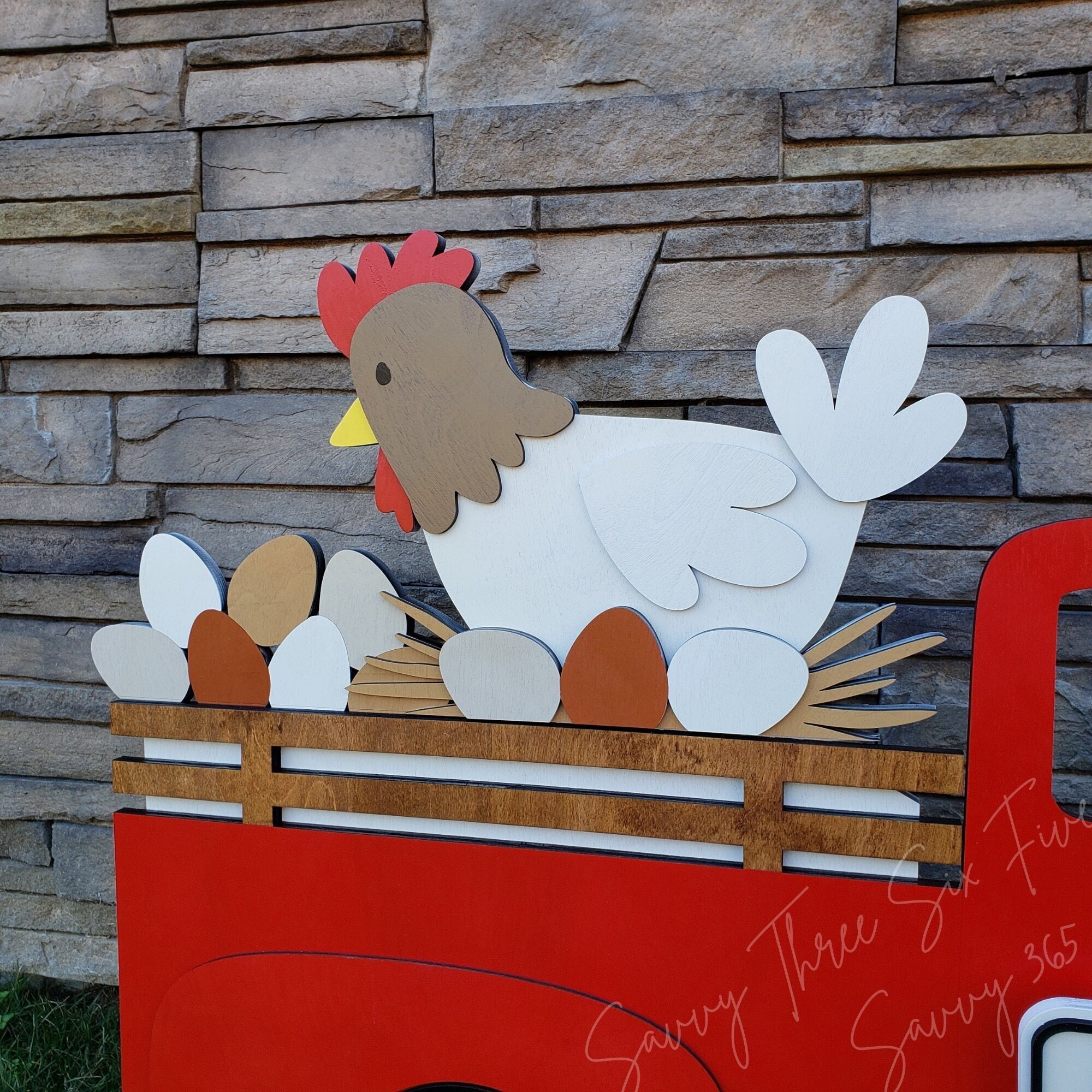 Attachment For Little Truck | Chicken | Eggs | Interchangeable Attachments | Vintage Truck | Attachment Only | Farm Fresh | Rooster | Farm