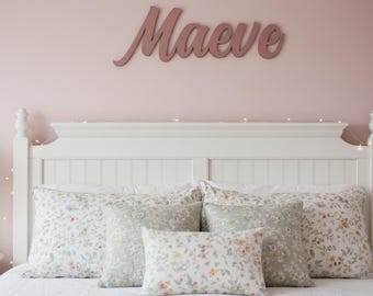 Wood Cut Out Name Word Sign | Single Nursery Name | Girl Name Above Crib Wall Art | Custom Baby Boy Name Sign