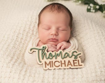 Mini Plaque Birth Sign | Hospital Name Announcement | Baby Shower Gift | Newborn Photo Prop