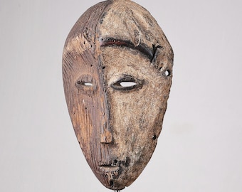 Juridisch houten masker Afrikaans stammen houten masker LEGA stam primitieve etnische kunst DRC Zaïre houten masker 4095