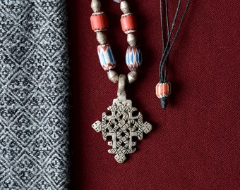 Collier rasta croix éthiopienne, collier orthodoxe Charm Rasta Haile Selassie 19-2