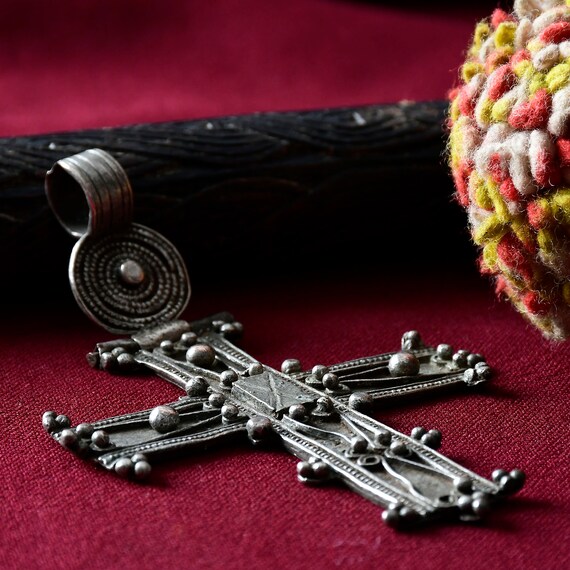 Old Silver Ethiopian cross, Coptic Cross pendant,… - image 6