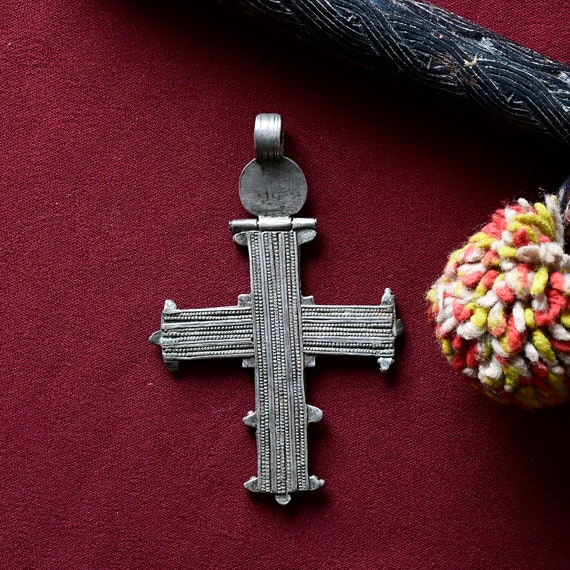 Old Silver Ethiopian cross, Coptic Cross pendant,… - image 9