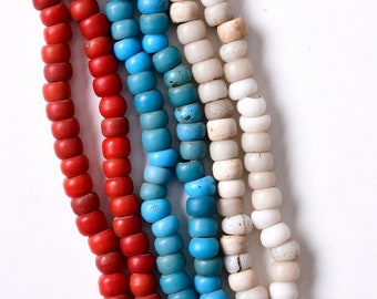 50x Old Red blue white Padre African Trade Beads Venetian trade beads Antique Ethiopian Tribal Beads African Glass beads