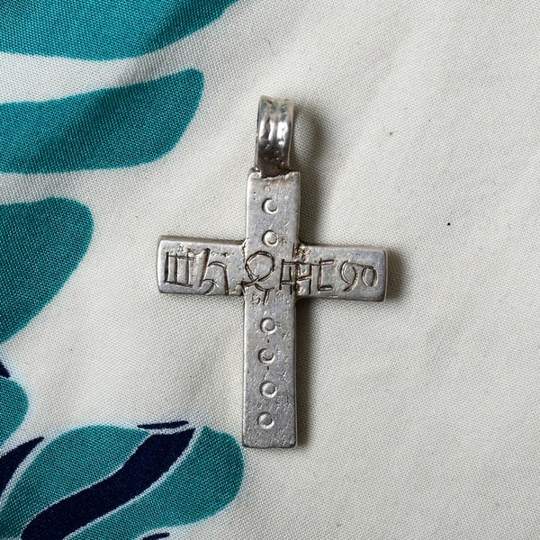 Old Ethiopian Christian silver cross pendant,Maria Theresa silver coin cross,  Silver Cross Pendant,Ethnic jewelry, Tribal Jewelry 23-1