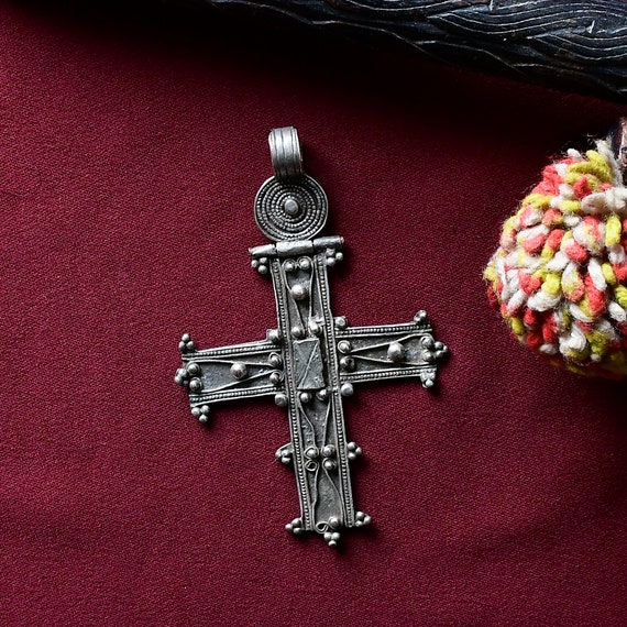 Old Silver Ethiopian cross, Coptic Cross pendant,… - image 5