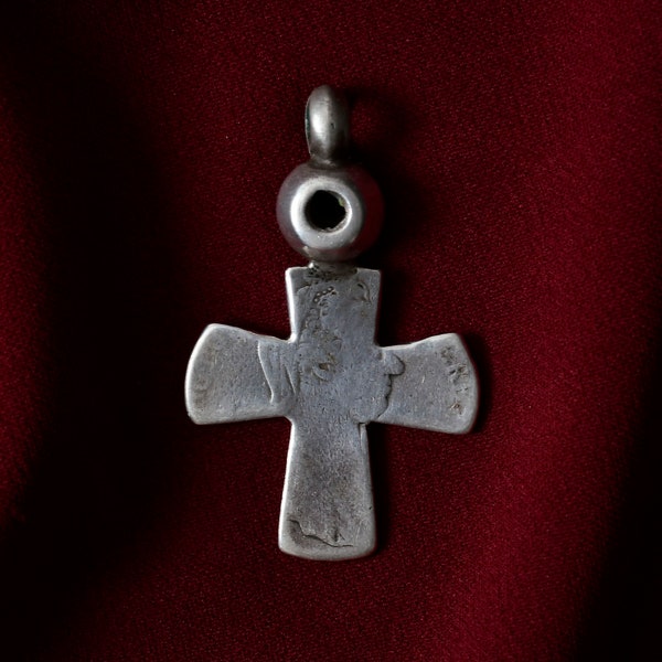 Ethiopian silver cross Antique Coptic Christian Cross Maria Theresa silver coin Pendant 23-5