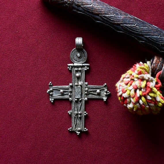 Old Silver Ethiopian cross, Coptic Cross pendant,… - image 3