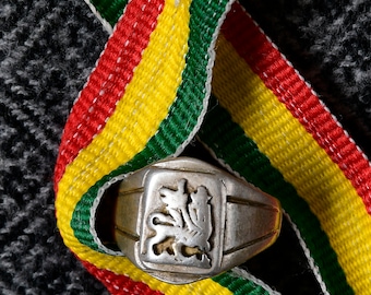 Vintage Lion of Judah Ring Handmade 11 Moambessa Ring Rasta Haile Selassie 23-1